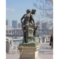 outdoor graden decoration bronze metal statue woman and man erotic sculpture